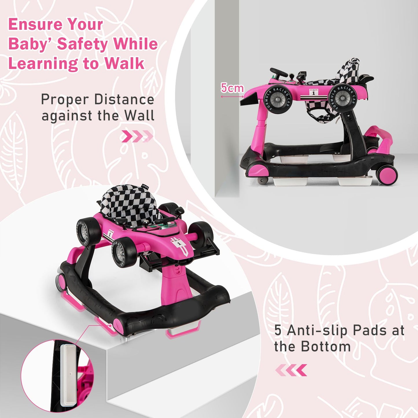 Versatile 4-in-1 Baby Push Walker - Adjustable Height & Speed for Growing Tots!