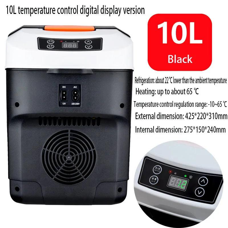 10L Portable Mini Fridge – Hot & Cold Car & Home Dual-Use with Digital Display