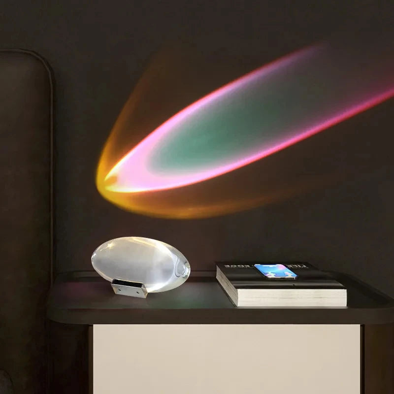 Crystal “Eye of the Sky” LED Table Lamp – Italian Designer Night Light