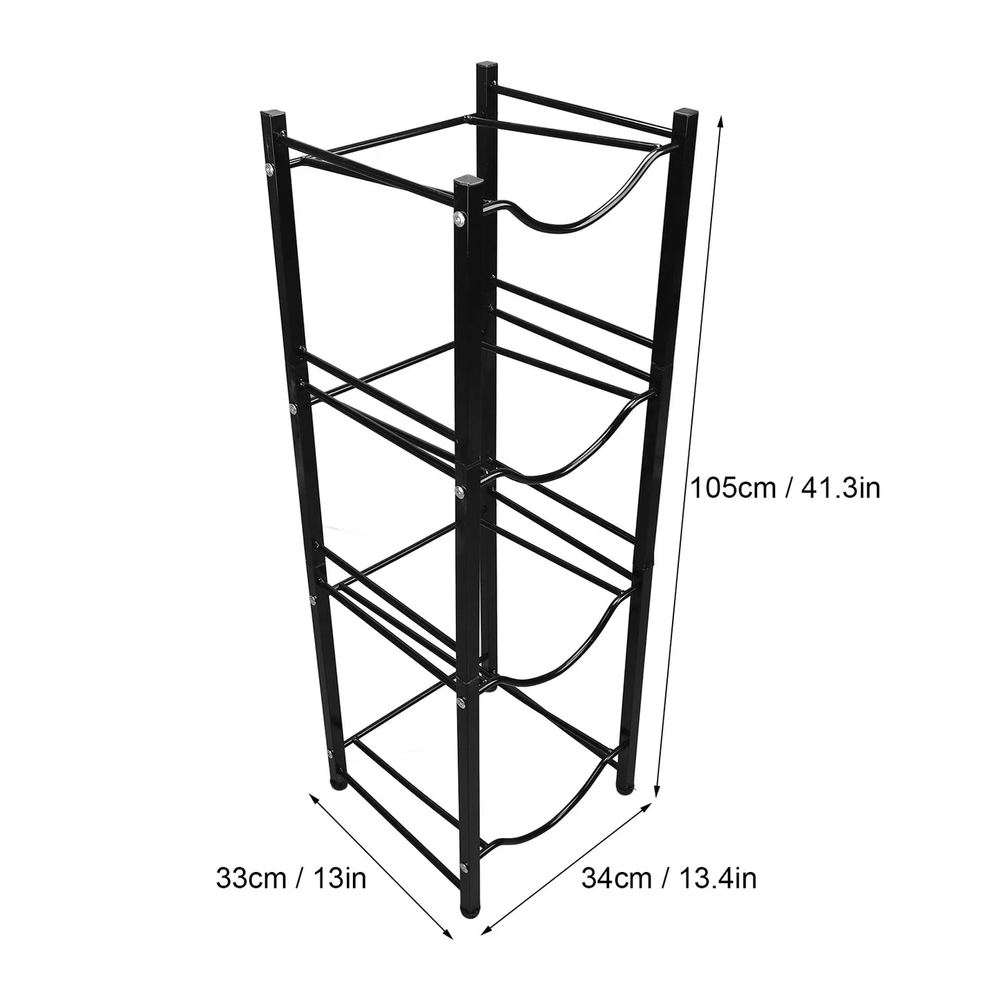 Water Cooler Jug Holder 4 Tier Space Saving Rust Proof Single Row Water Bottle Holder Stand for Home Kitchen Office