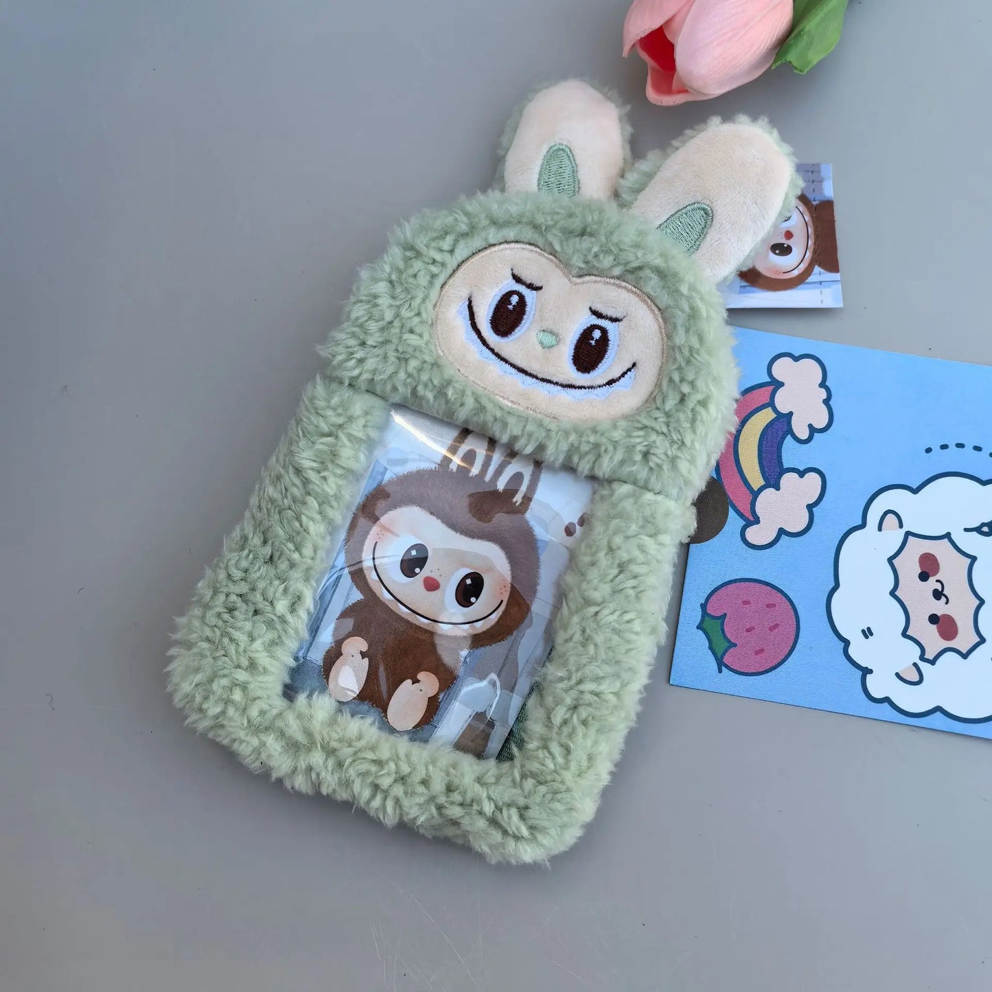 1pc Cartoon Plush Cloth Purse Card Bag
