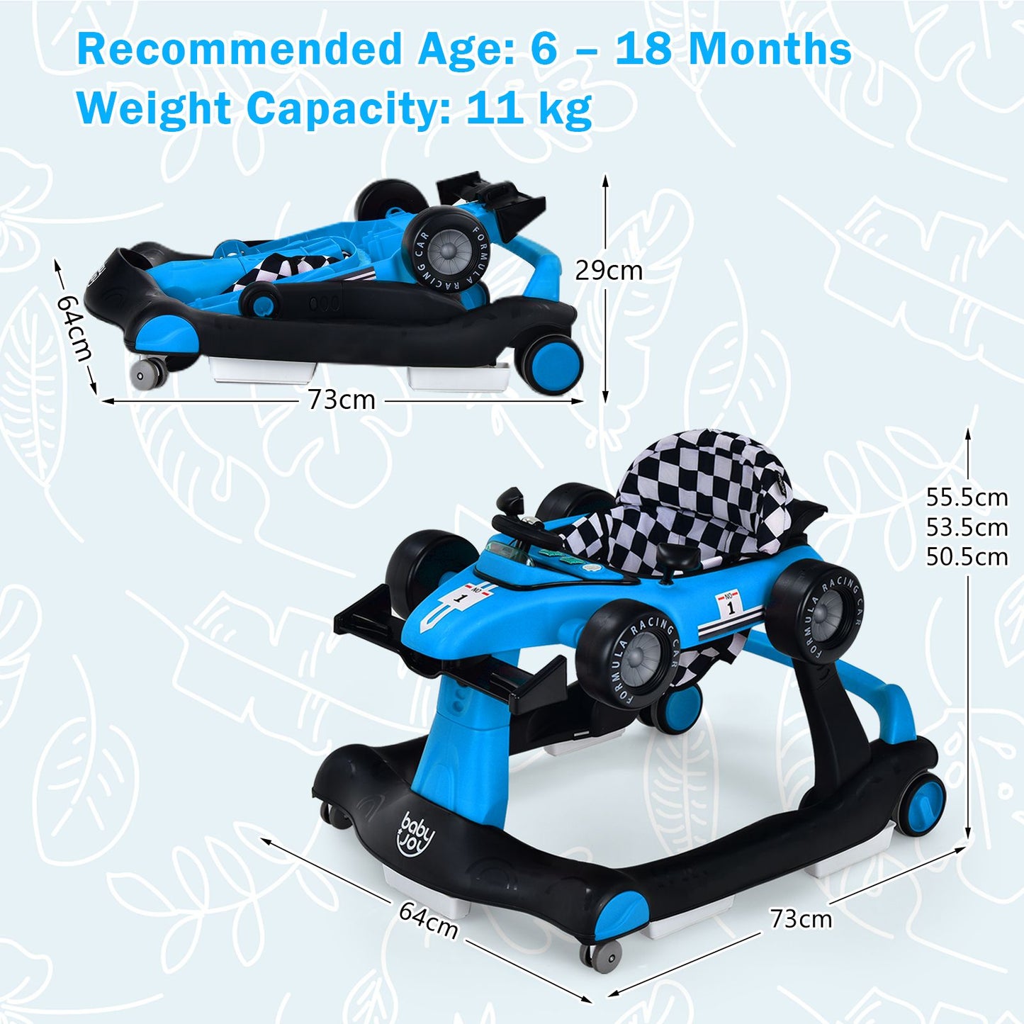 Versatile 4-in-1 Baby Push Walker - Adjustable Height & Speed for Growing Tots!