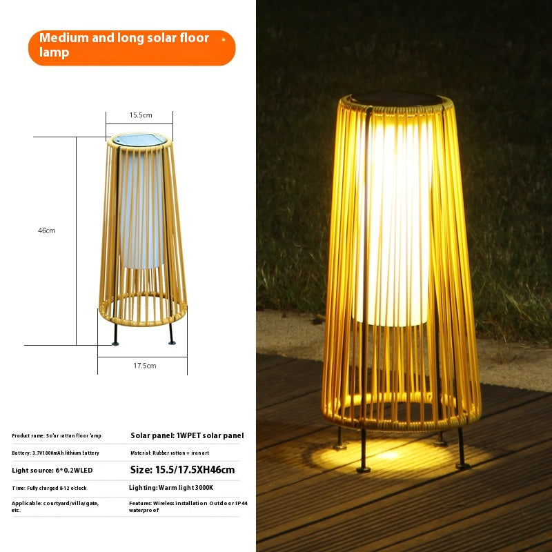 Illuminate Your Outdoors with Waterproof Solar Lanterns - High Brightness Bamboo Weave Hanging Table Lamp Decor