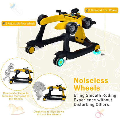 Versatile 4-in-1 Baby Push Walker - Adjustable Height & Speed for Growing Tots!