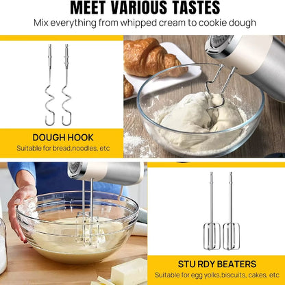 Hand Mixer Electric 2000W Kitchen Mixers Turbo Boost/Self-Control 5 Speed+Eject Button,Easy Whipping Dough,Cream,Egg