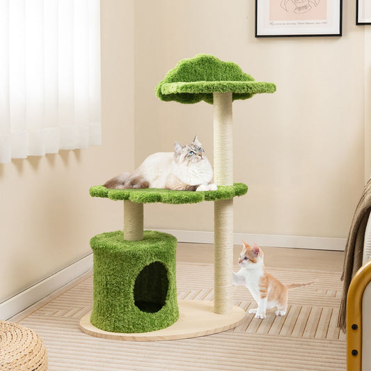 Charming 97 Cm Cat Tree with Durable Sisal Scratching Posts - Perfect for Play and Relaxation!