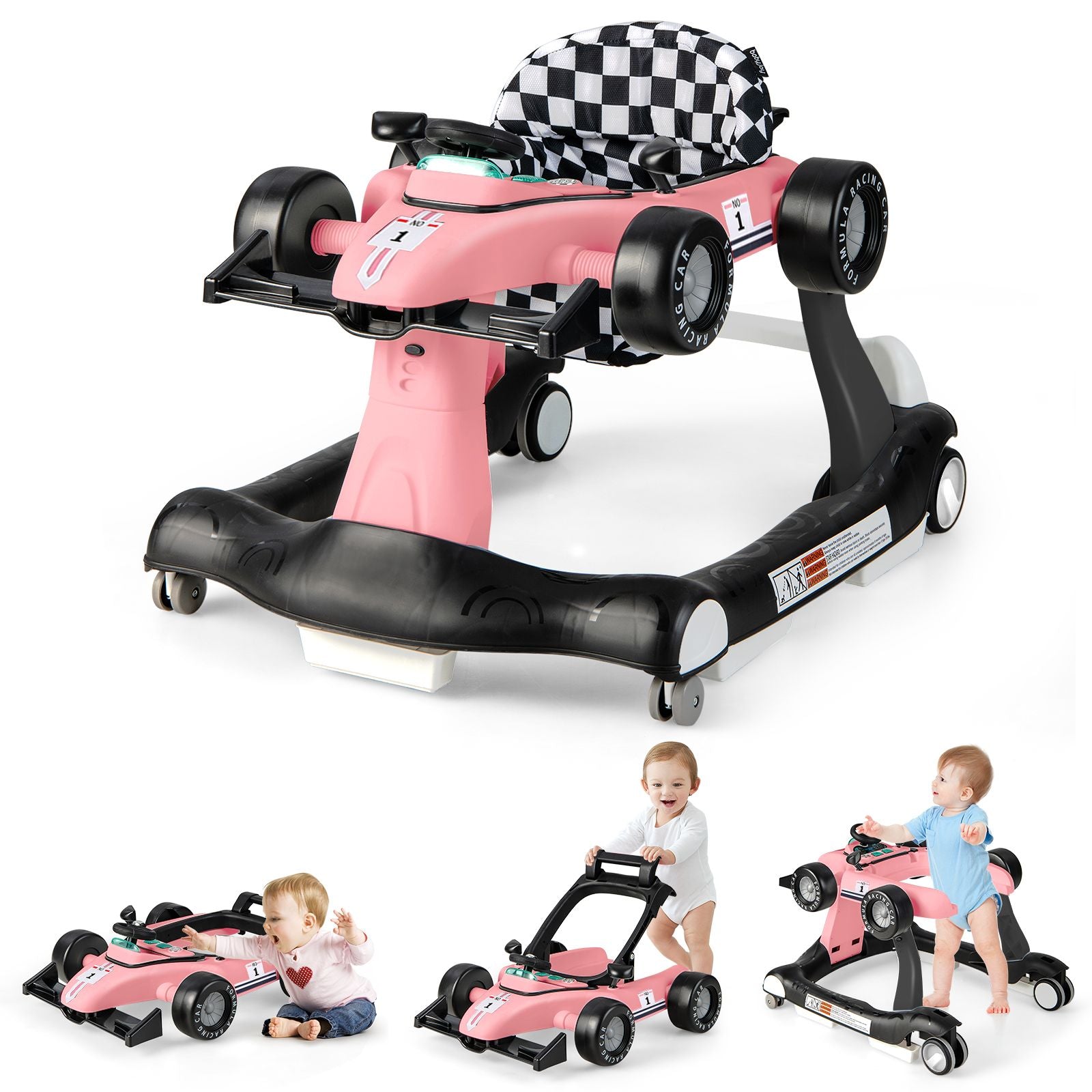 Versatile 4-in-1 Baby Push Walker - Adjustable Height & Speed for Growing Tots!