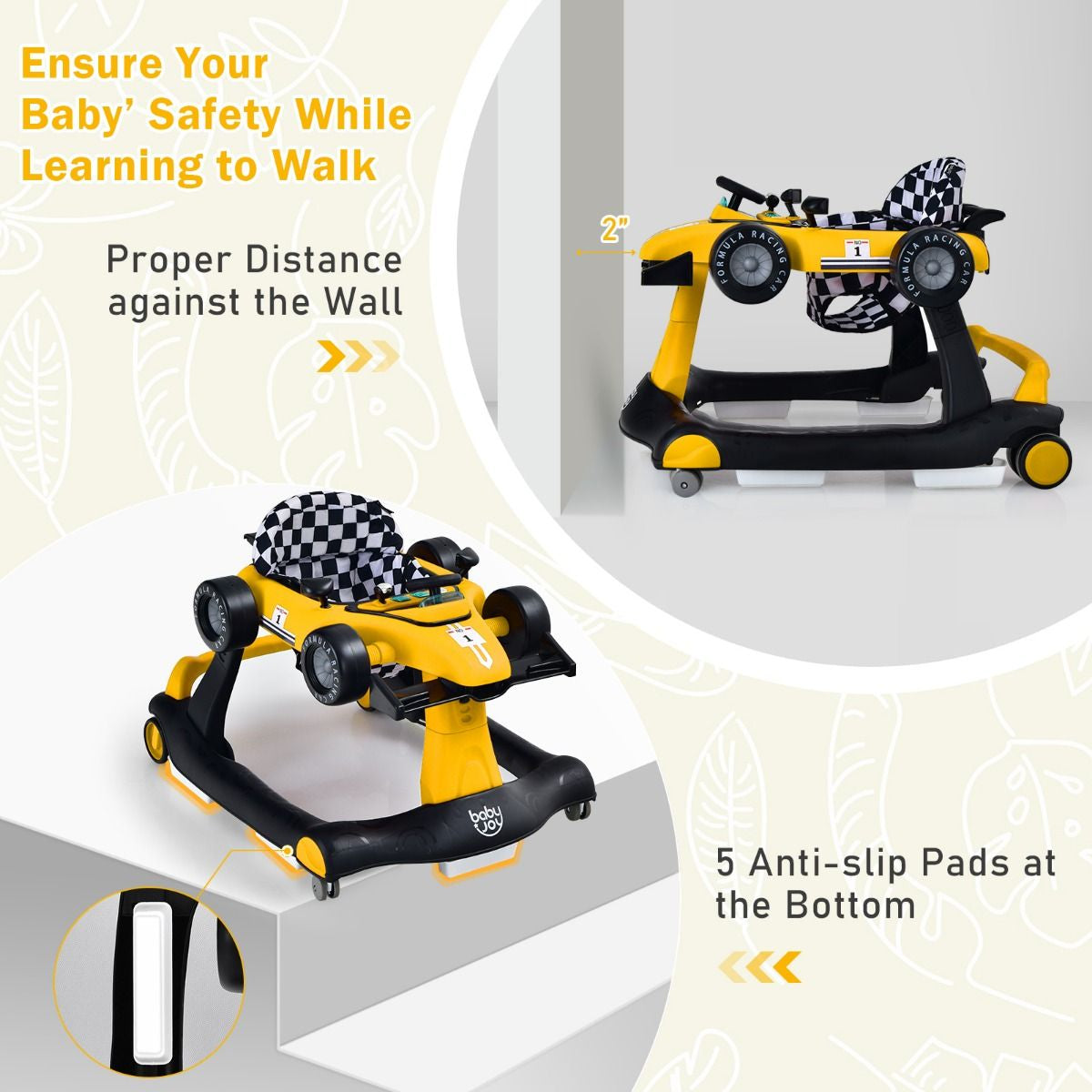 Versatile 4-in-1 Baby Push Walker - Adjustable Height & Speed for Growing Tots!