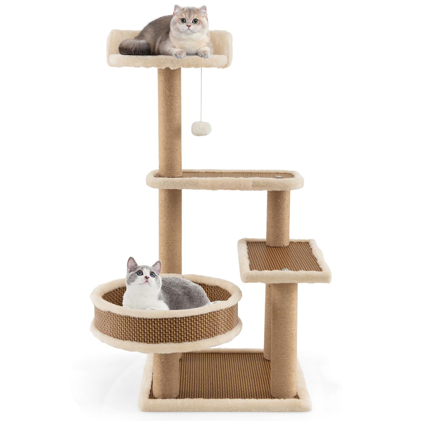 Deluxe 90 Cm Multi-Level Cat Tree Tower with Scratching Posts - Perfect Playground for Your Feline Friend!