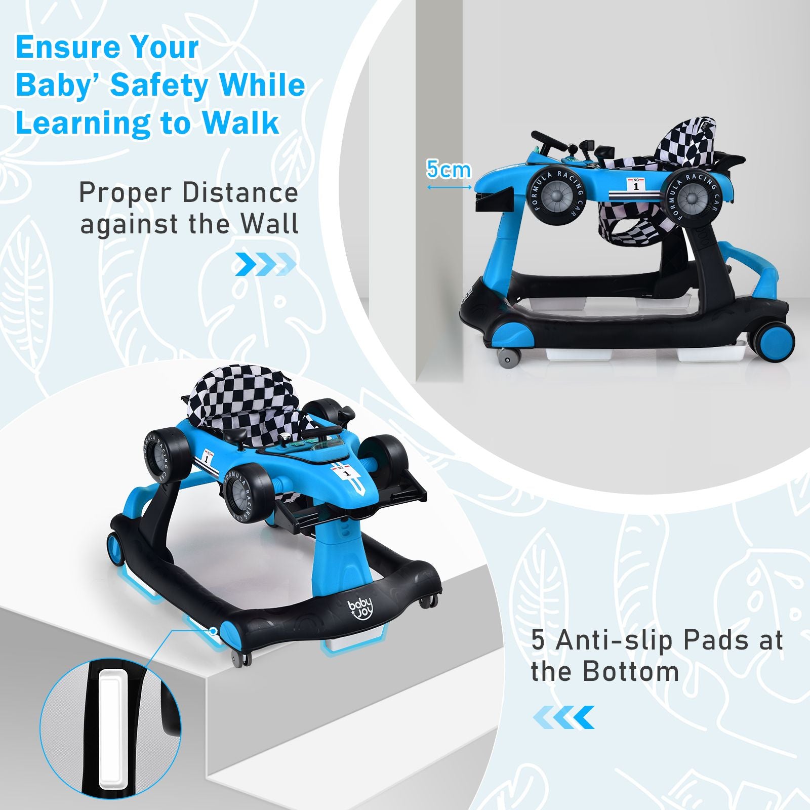 Versatile 4-in-1 Baby Push Walker - Adjustable Height & Speed for Growing Tots!