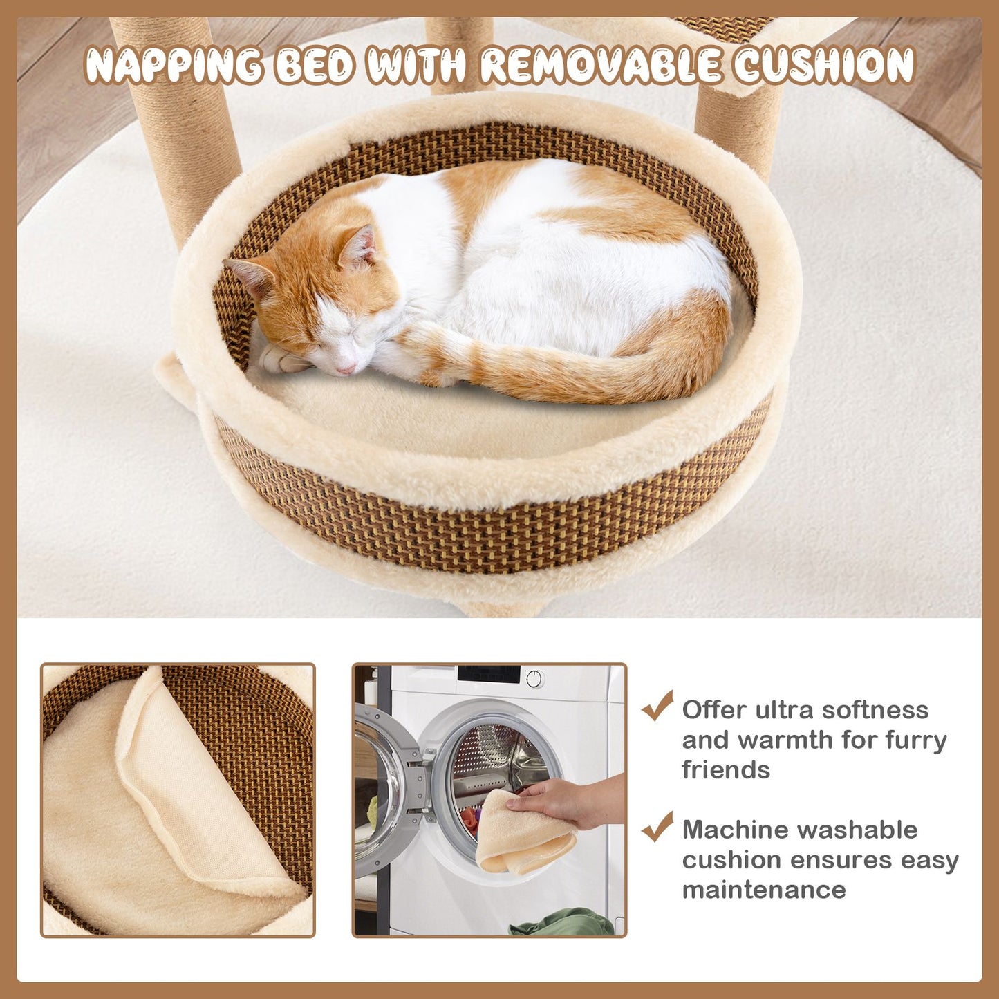 Deluxe 90 Cm Multi-Level Cat Tree Tower with Scratching Posts - Perfect Playground for Your Feline Friend!