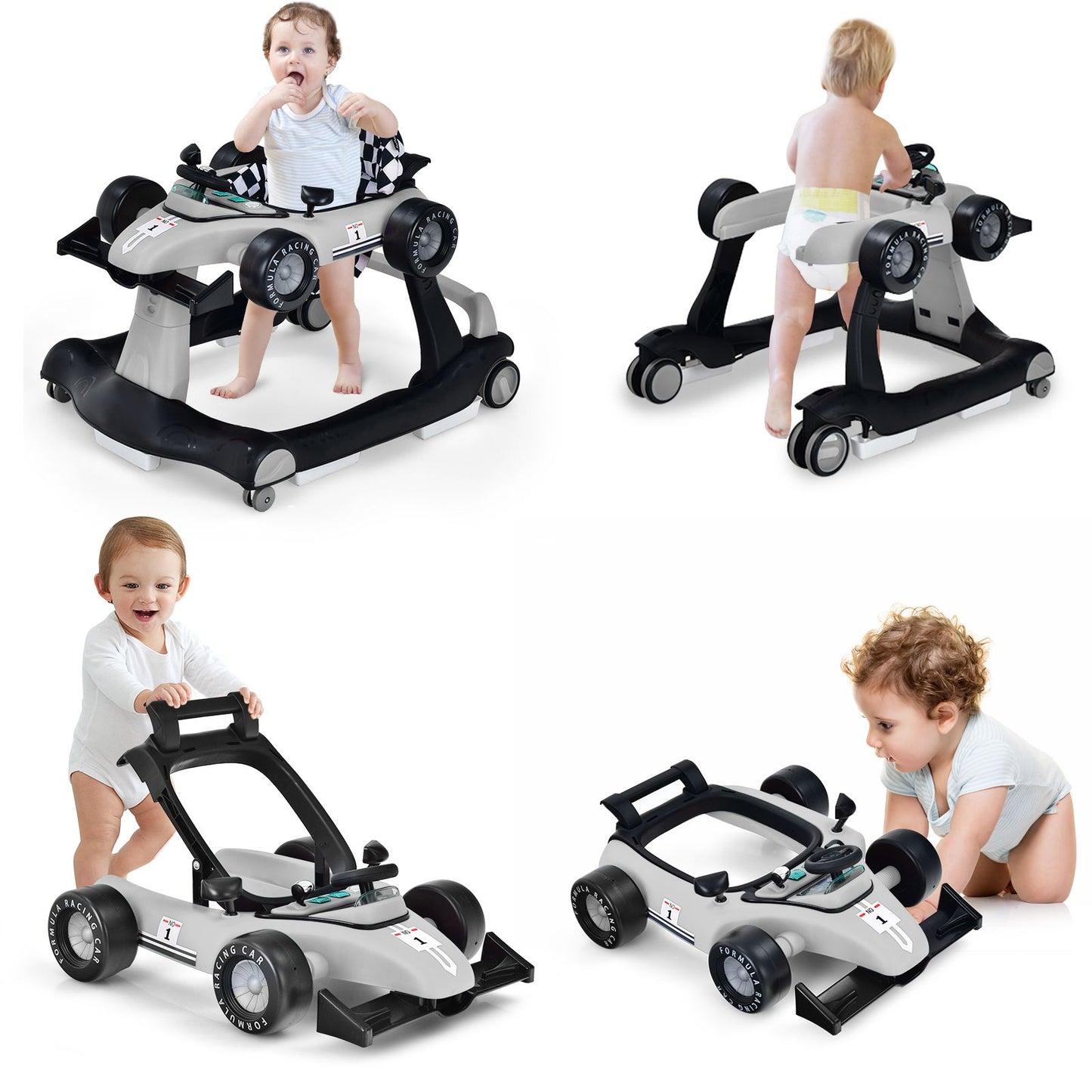 Versatile 4-in-1 Baby Push Walker - Adjustable Height & Speed for Growing Tots!