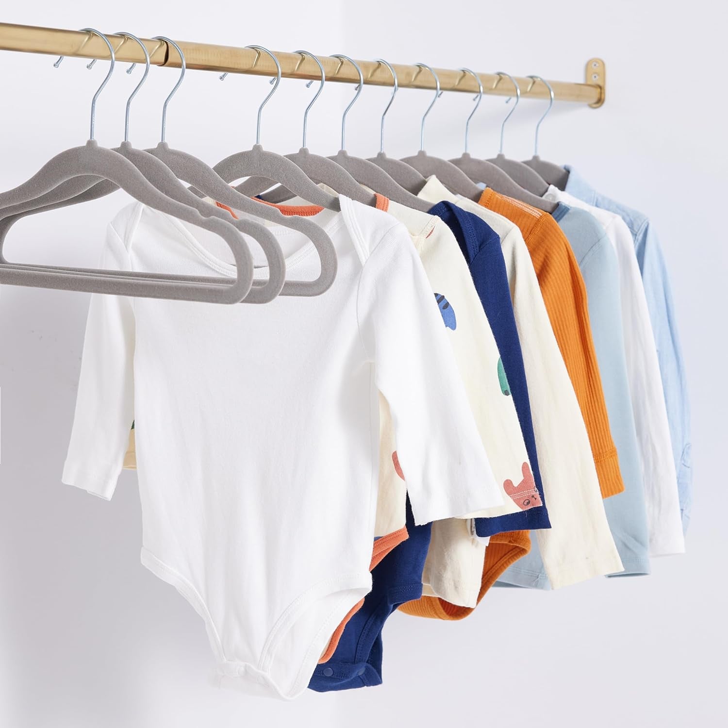 Premium Velvet Non-Slip Kids Hangers for Infants & Toddlers - 30 Pack, 11.6 Inches, Stylish Grey