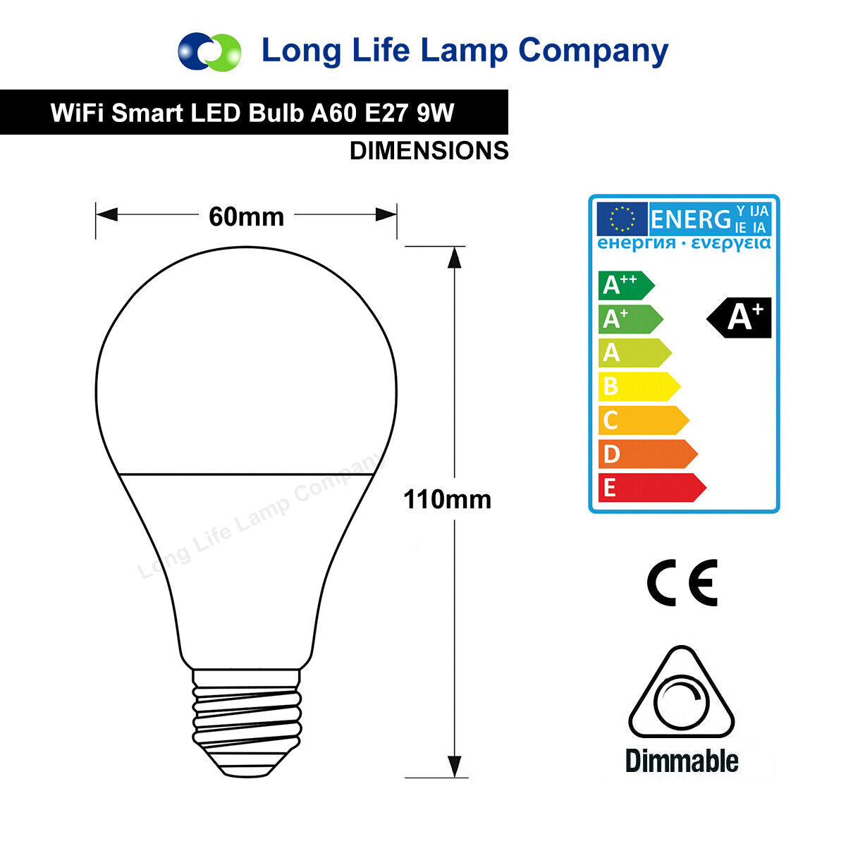 Smart WiFi RGB LED Light Bulb - Compatible with iOS, Android, Alexa & Google Home