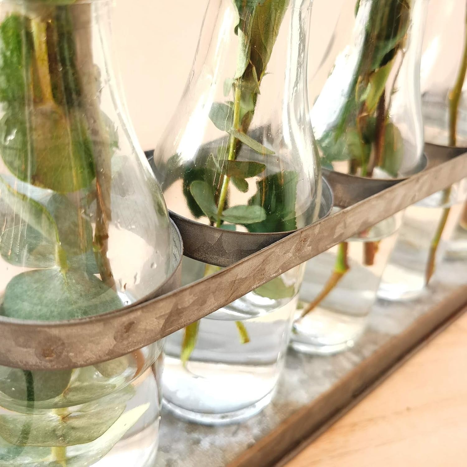 Charming Rustic 5 Glass Bud Vase Set for Hydroponics - Perfect for Home, Garden, Weddings & Farmhouse Decor