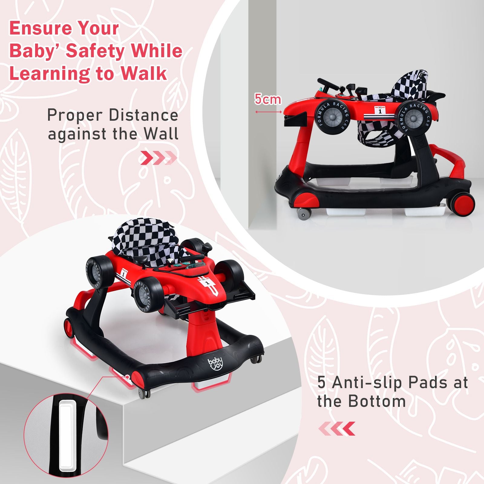 Versatile 4-in-1 Baby Push Walker - Adjustable Height & Speed for Growing Tots!