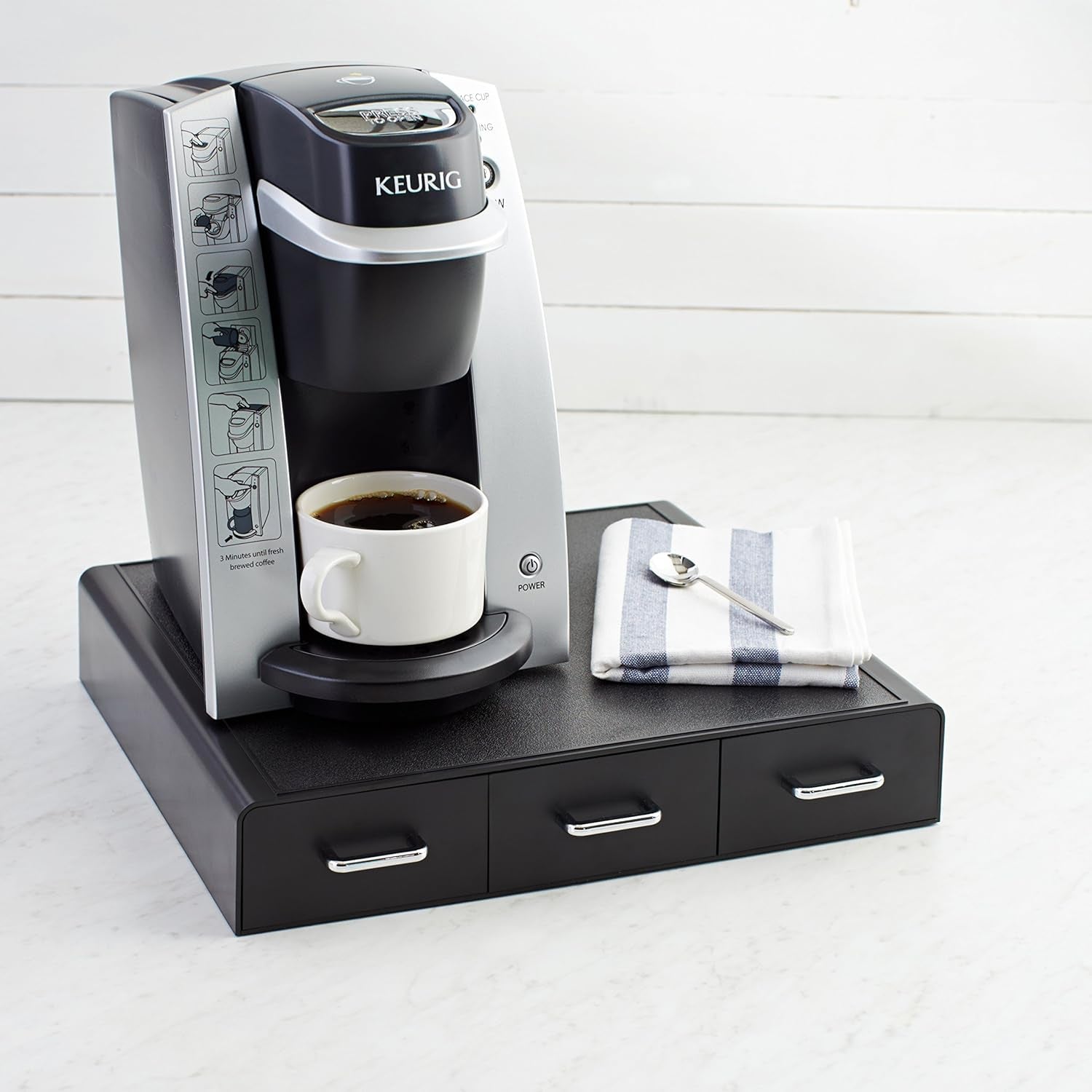 Sleek Black Coffee Pods Storage Drawer - Holds 36 K-Cup Pods!