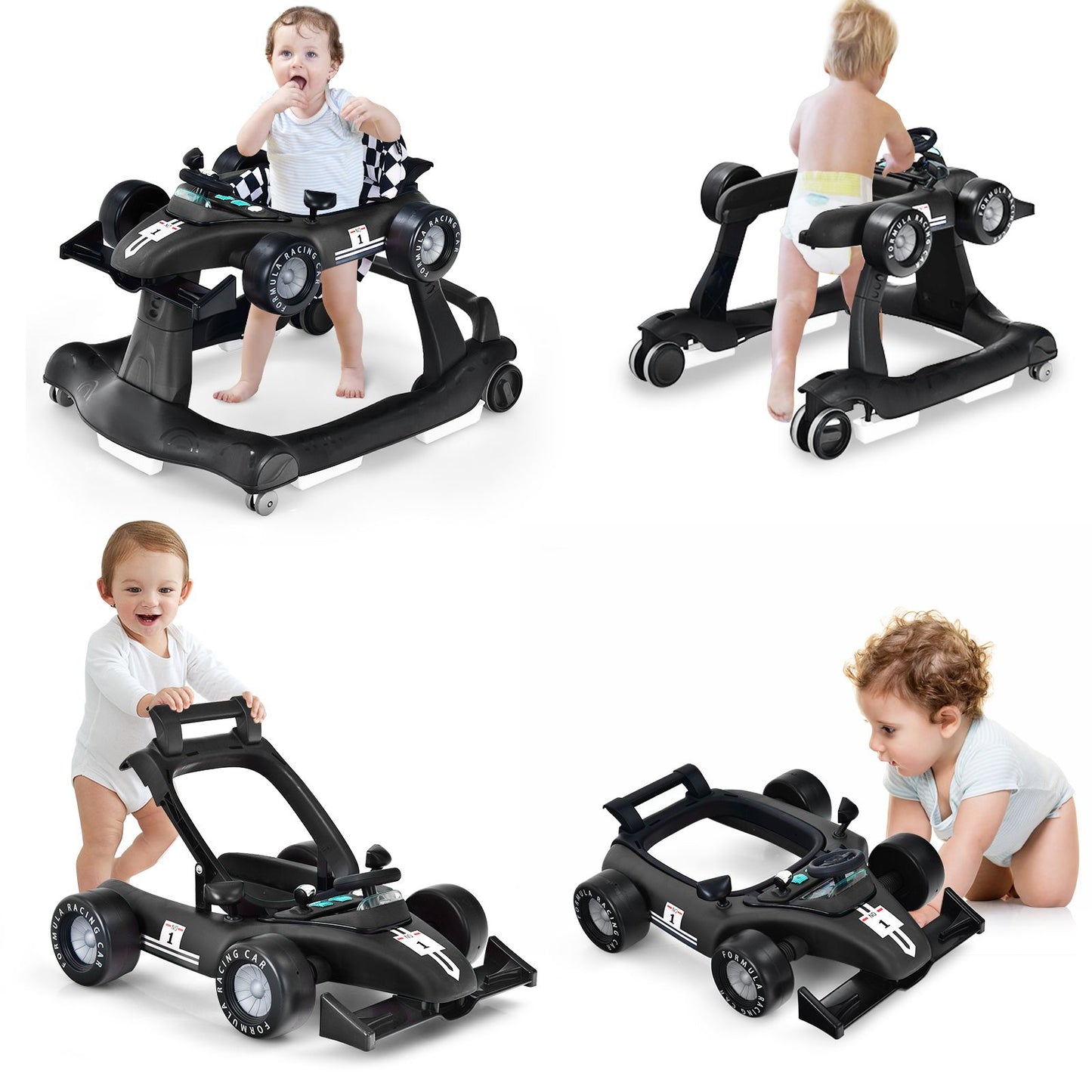 Versatile 4-in-1 Baby Push Walker - Adjustable Height & Speed for Growing Tots!