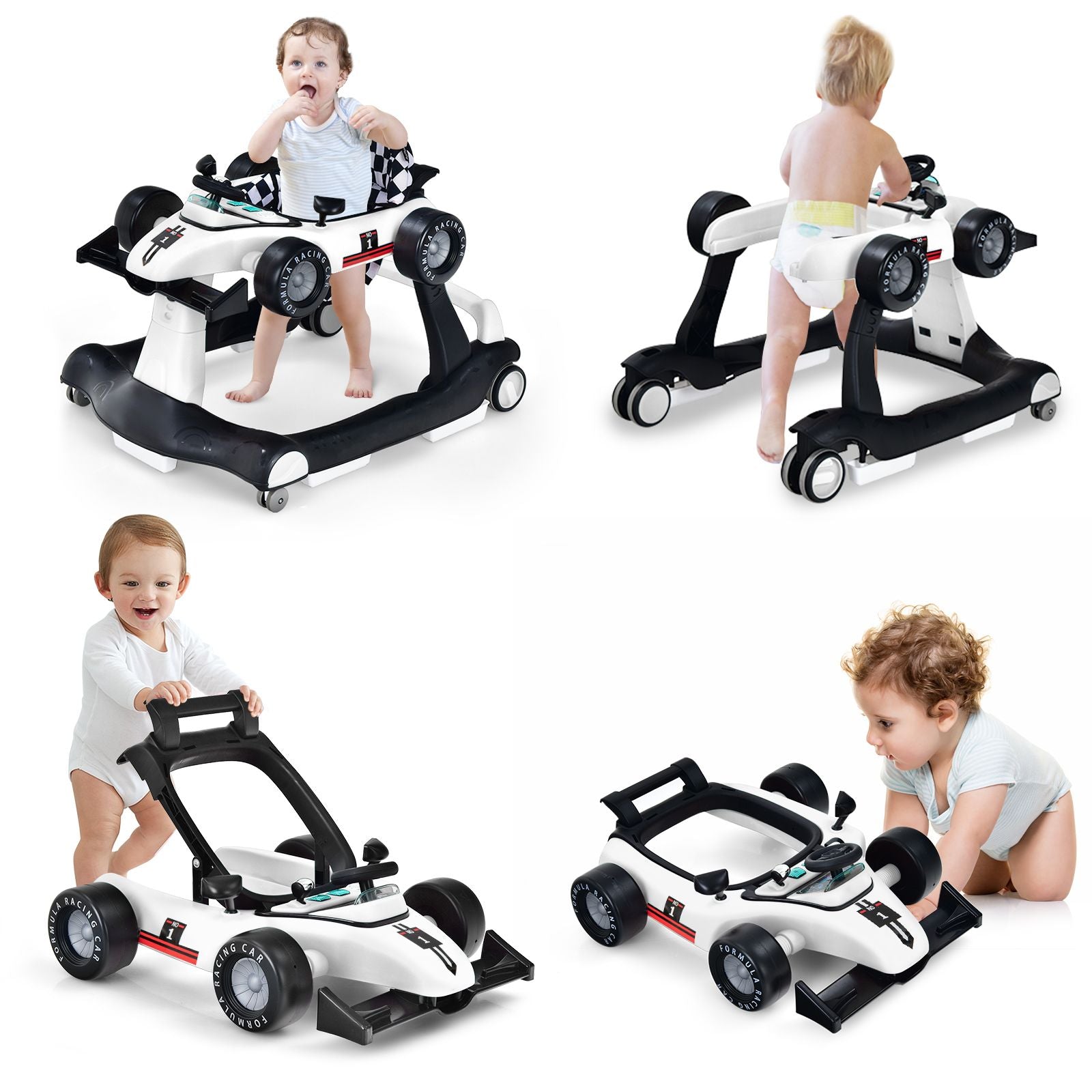 Versatile 4-in-1 Baby Push Walker - Adjustable Height & Speed for Growing Tots!