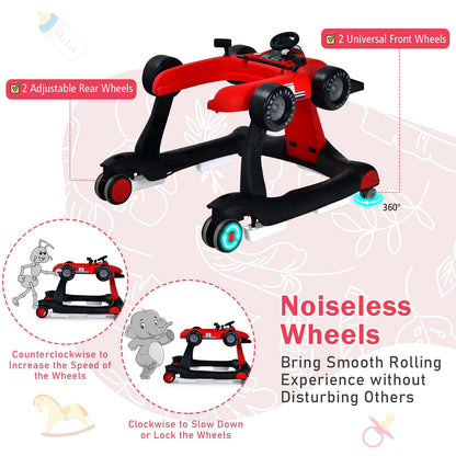 Versatile 4-in-1 Baby Push Walker - Adjustable Height & Speed for Growing Tots!