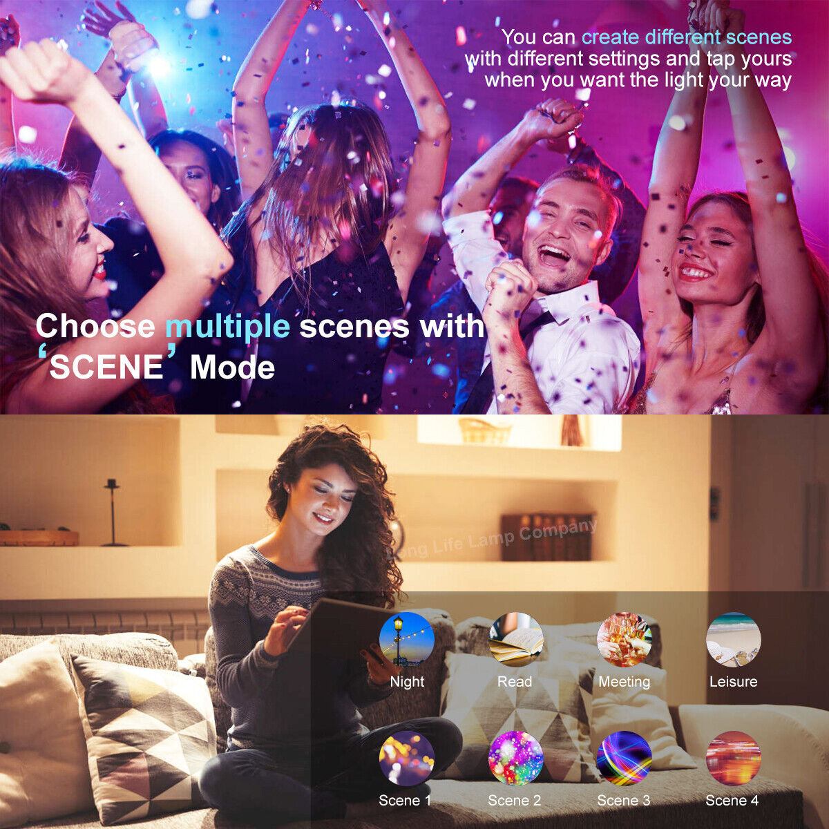 Smart WiFi RGB LED Light Bulb - Compatible with iOS, Android, Alexa & Google Home