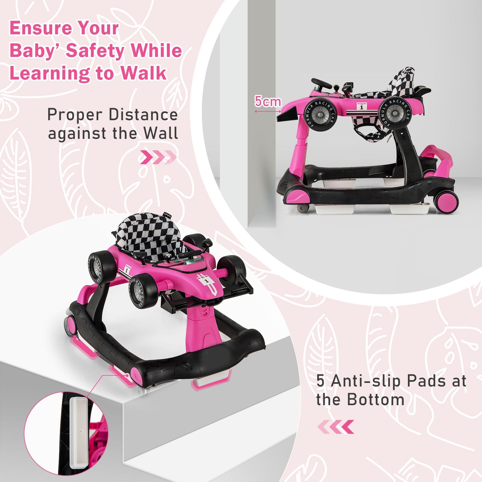 Versatile 4-in-1 Baby Push Walker - Adjustable Height & Speed for Growing Tots!