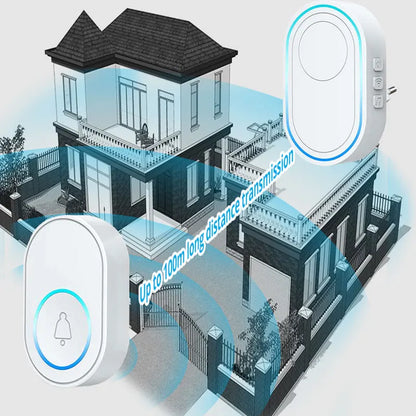 Wireless Doorbell Tuya App Intelligent Home Welcome Doorbell Waterproof Button LED Light 433Mhz Security Alarm Smart Doorbell