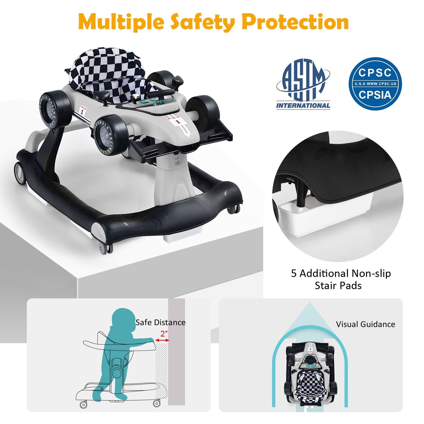 Versatile 4-in-1 Baby Push Walker - Adjustable Height & Speed for Growing Tots!