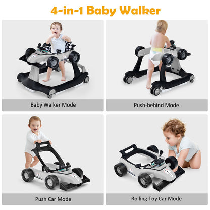 Versatile 4-in-1 Baby Push Walker - Adjustable Height & Speed for Growing Tots!