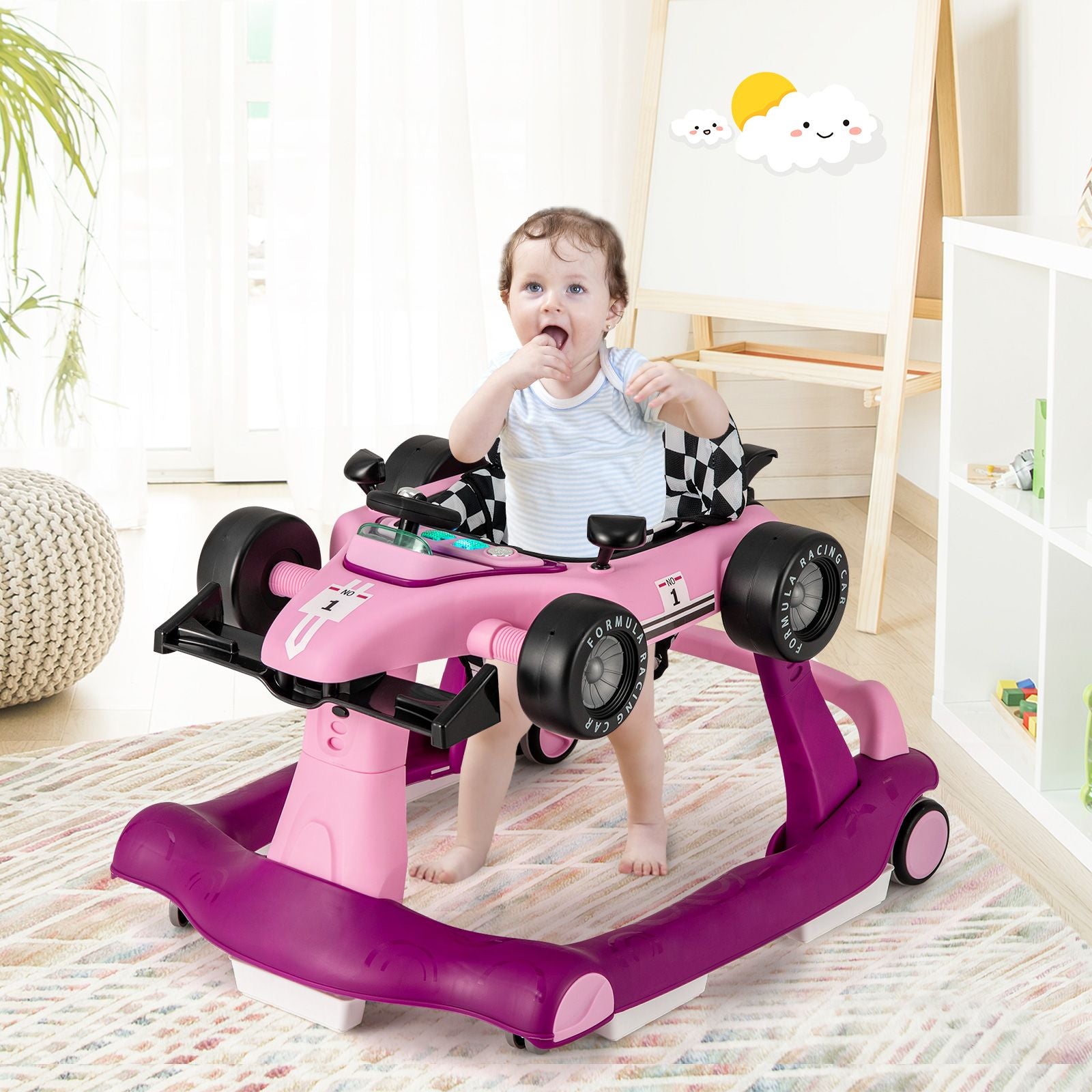Versatile 4-in-1 Baby Push Walker - Adjustable Height & Speed for Growing Tots!