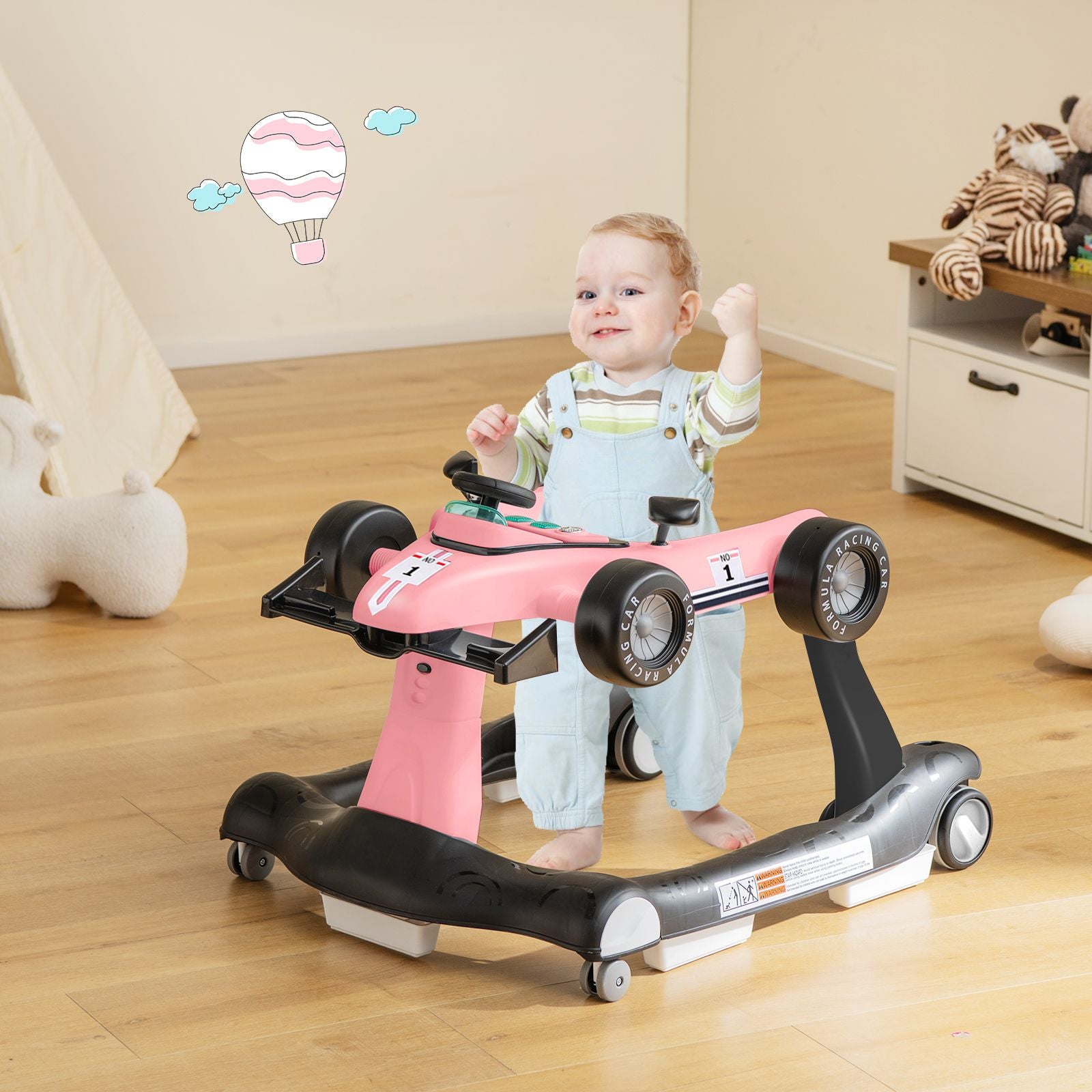 Versatile 4-in-1 Baby Push Walker - Adjustable Height & Speed for Growing Tots!