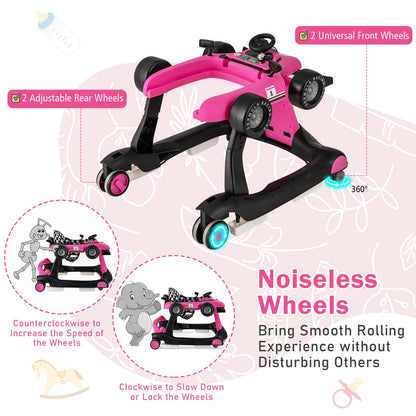 Versatile 4-in-1 Baby Push Walker - Adjustable Height & Speed for Growing Tots!