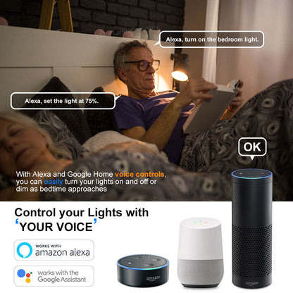 Smart WiFi RGB LED Light Bulb - Compatible with iOS, Android, Alexa & Google Home