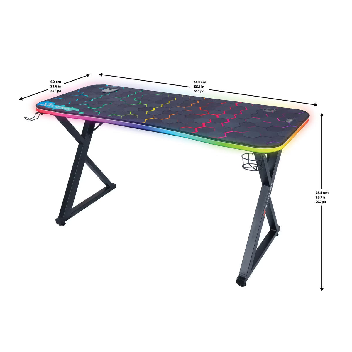 Pulsar Max RGB Gaming Desk with LED Lights