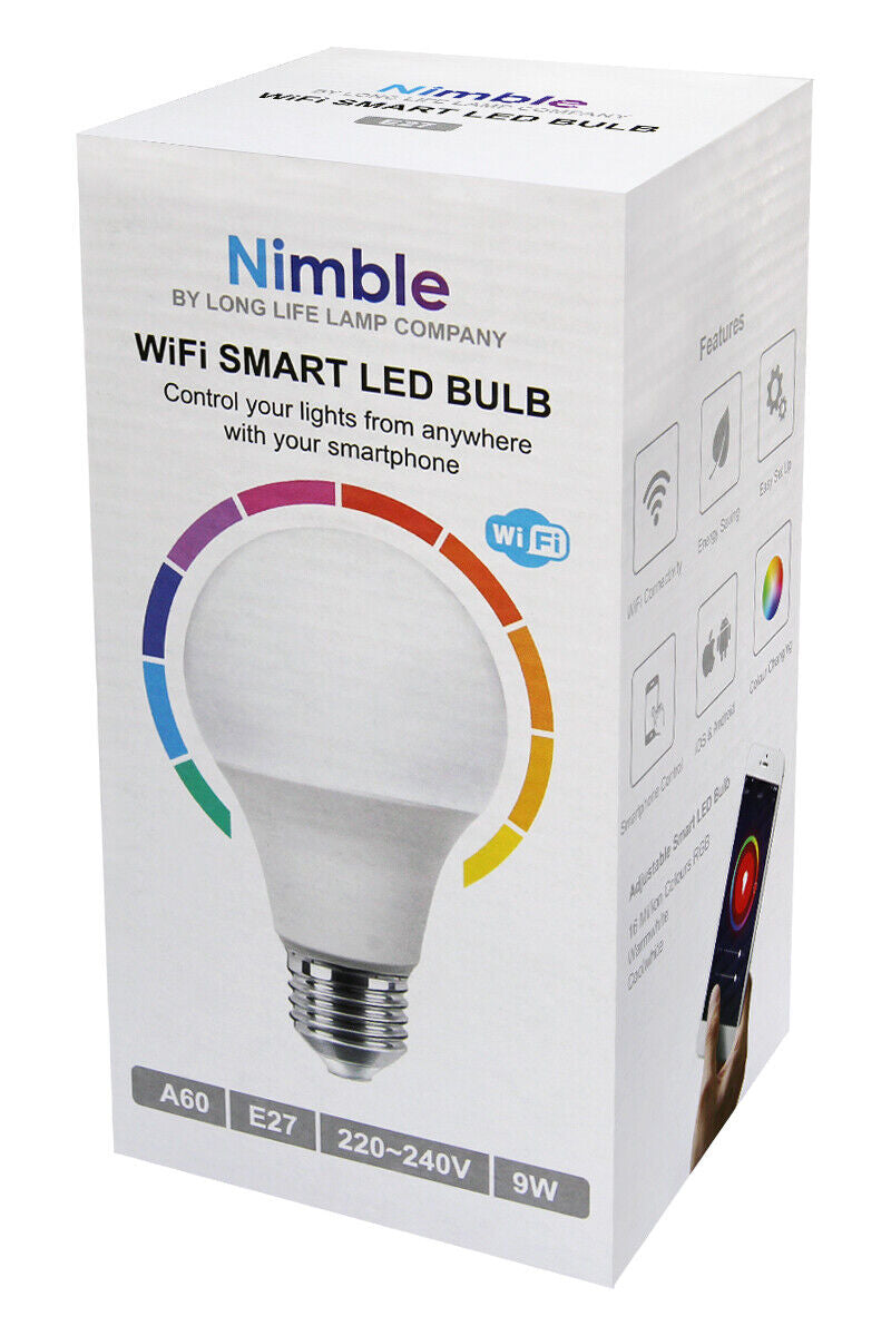 Smart WiFi RGB LED Light Bulb - Compatible with iOS, Android, Alexa & Google Home