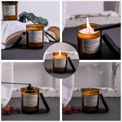 Scented Candle, Pure Natural Organic Soy Wax Candle Jar 40H Burn Time Aromatherapy Fall Candles for Home Scented Essential Halloween Decorations Gift, Pumpkin Spice 7.8OZ