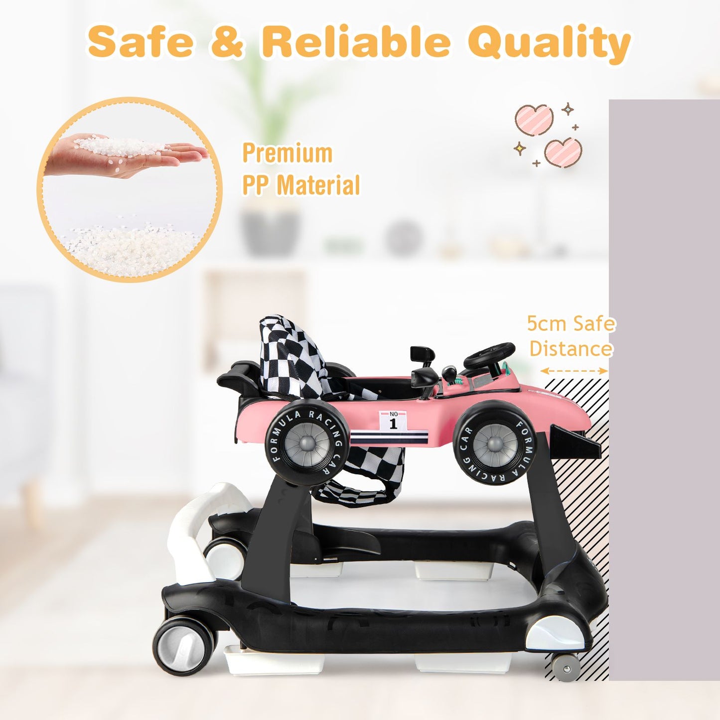 Versatile 4-in-1 Baby Push Walker - Adjustable Height & Speed for Growing Tots!