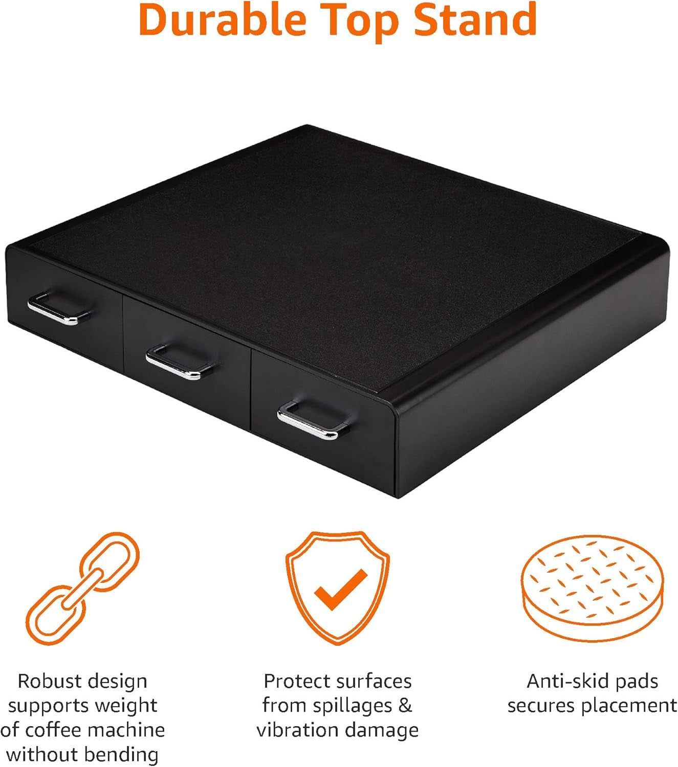 Sleek Black Coffee Pods Storage Drawer - Holds 36 K-Cup Pods!