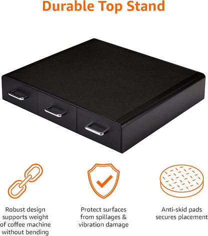 Sleek Black Coffee Pods Storage Drawer - Holds 36 K-Cup Pods!