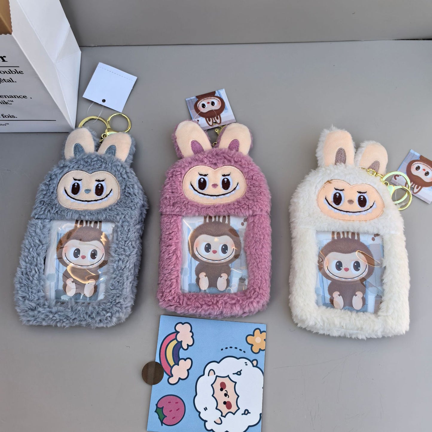 1pc Cartoon Plush Cloth Purse Card Bag