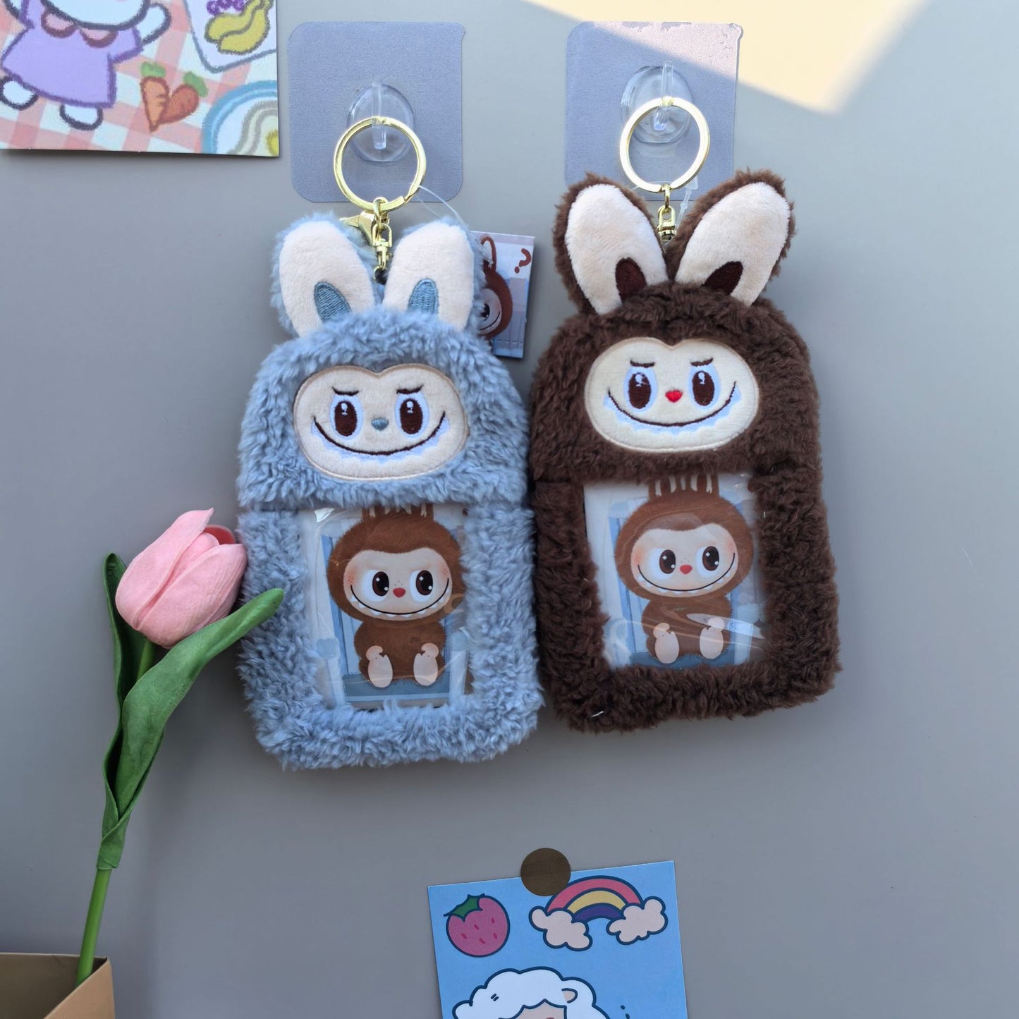 1pc Cartoon Plush Cloth Purse Card Bag