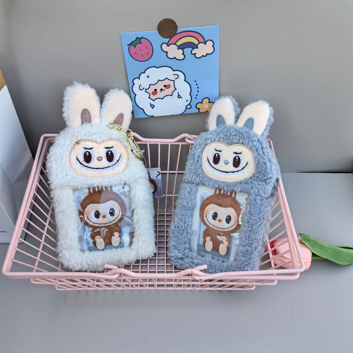 1pc Cartoon Plush Cloth Purse Card Bag
