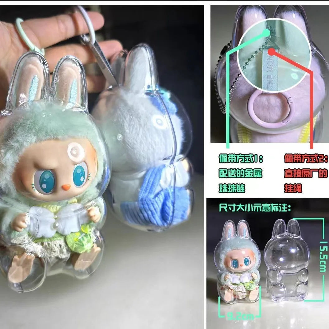 LABUBU V1 V2 transparent protective shell macaron standing protective cover