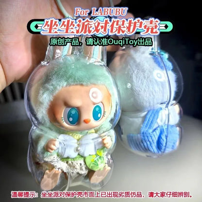 LABUBU V1 V2 transparent protective shell macaron standing protective cover