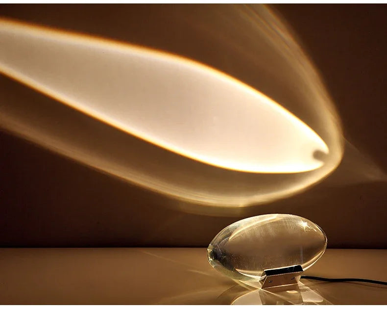 Crystal “Eye of the Sky” LED Table Lamp – Italian Designer Night Light