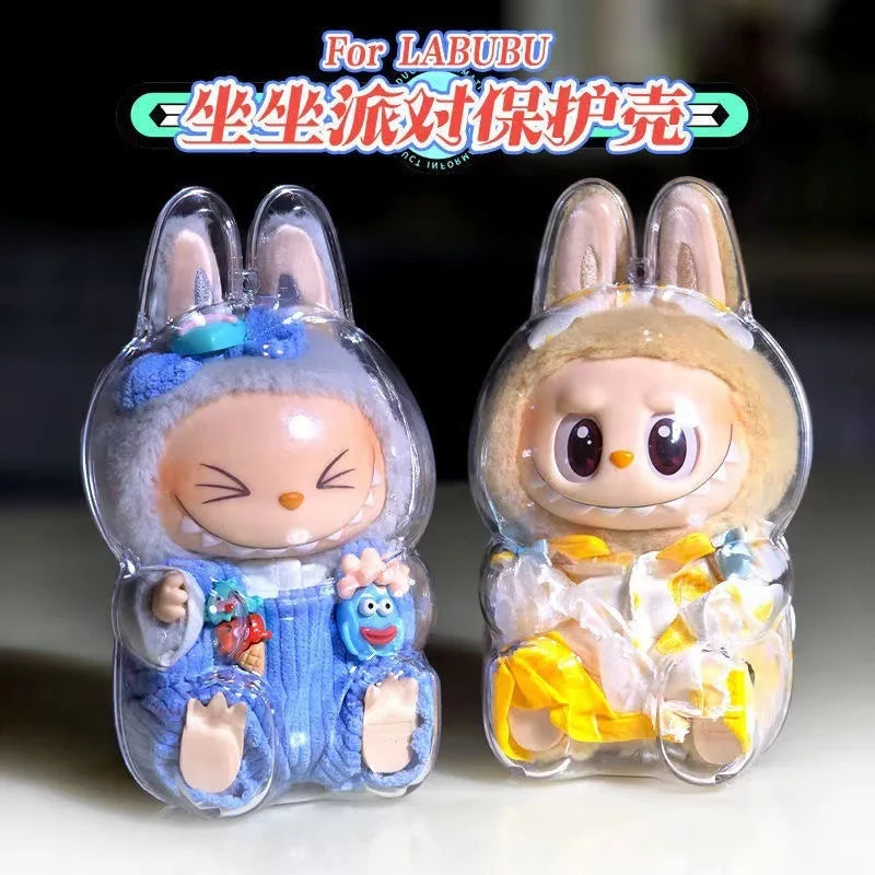 LABUBU V1 V2 transparent protective shell macaron standing protective cover