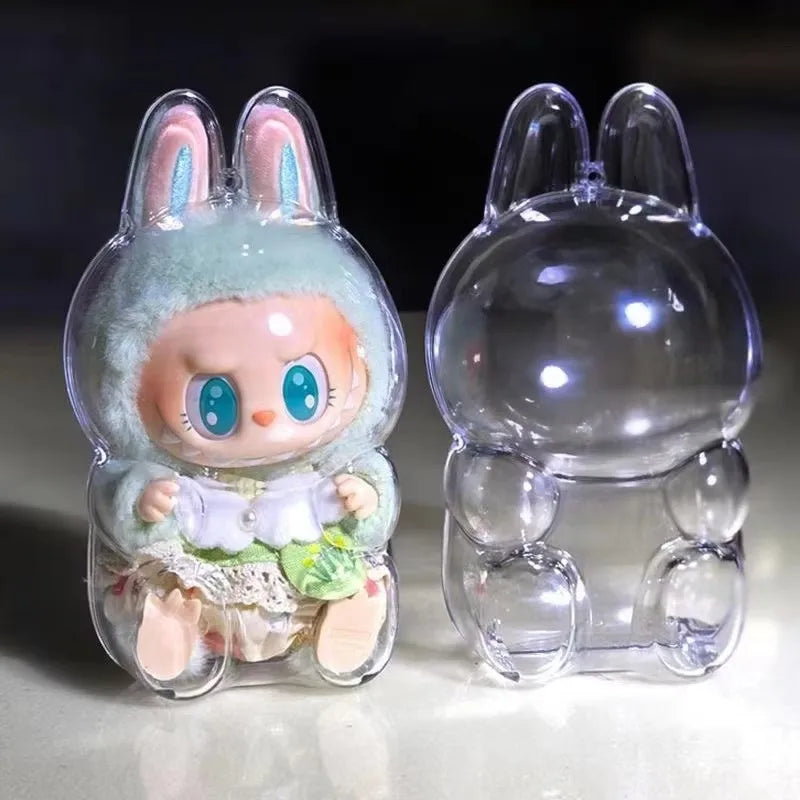 LABUBU V1 V2 transparent protective shell macaron standing protective cover