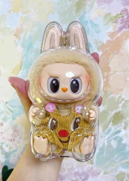 LABUBU V1 V2 transparent protective shell macaron standing protective cover
