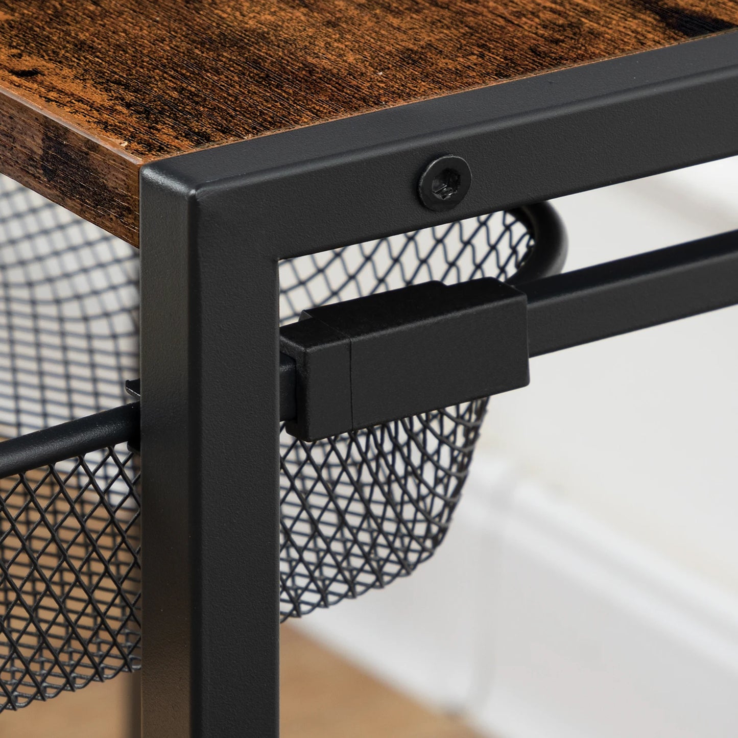 Under Desk Printer Stand Printer Cart with Storage Shelf 2-Tier Mobile Printer Table on Wheels Heavy Duty Machine Storage Rack