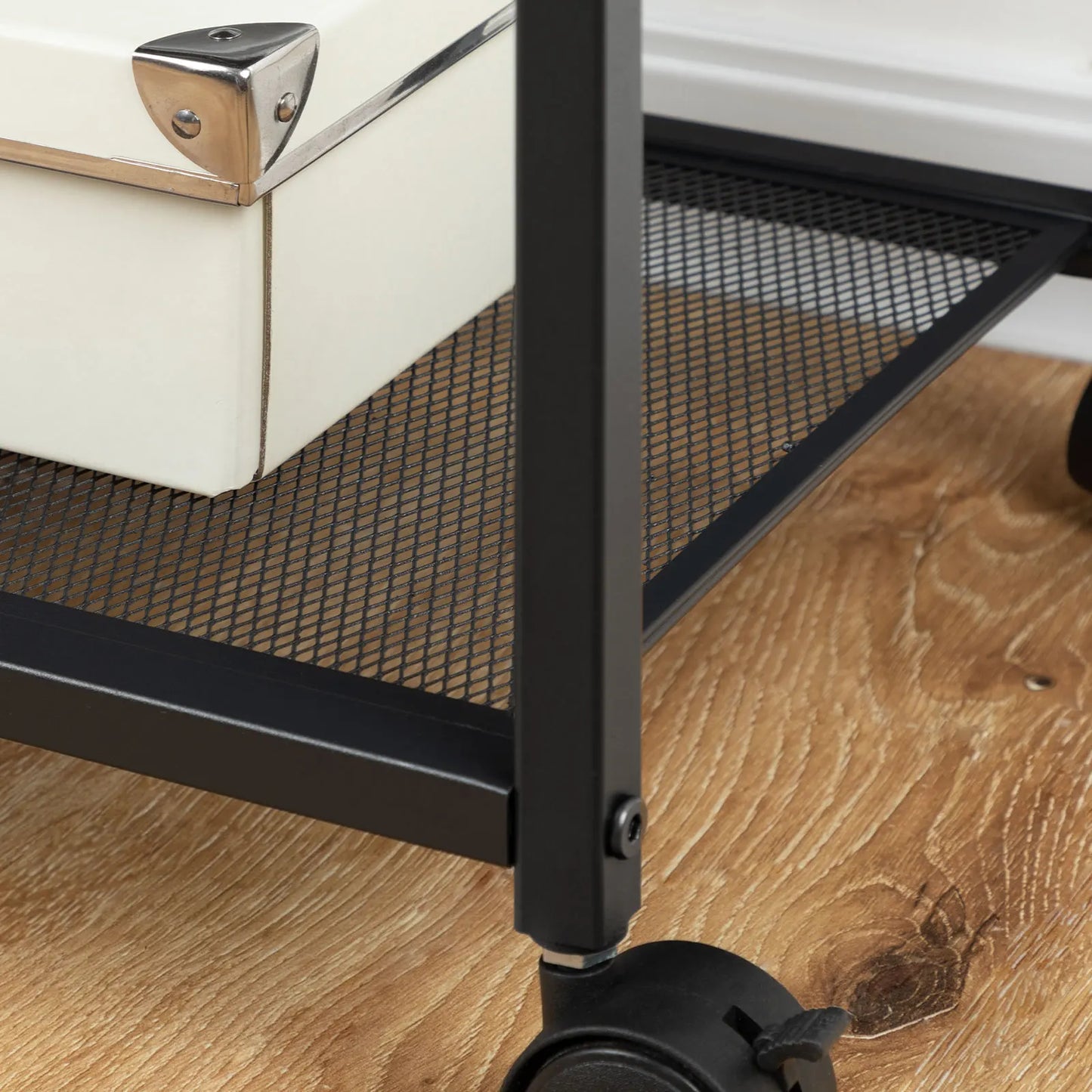 Under Desk Printer Stand Printer Cart with Storage Shelf 2-Tier Mobile Printer Table on Wheels Heavy Duty Machine Storage Rack